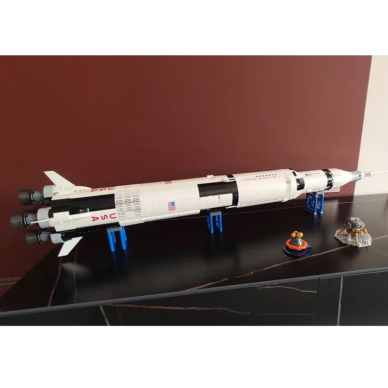 Décennie s de Construction de la Fusée Spatiale Apollo Saturn V 92176, Briques d'Urgence Série A, Jouets pour Enfants, Cadeaux d'Anniversaire et de Noël