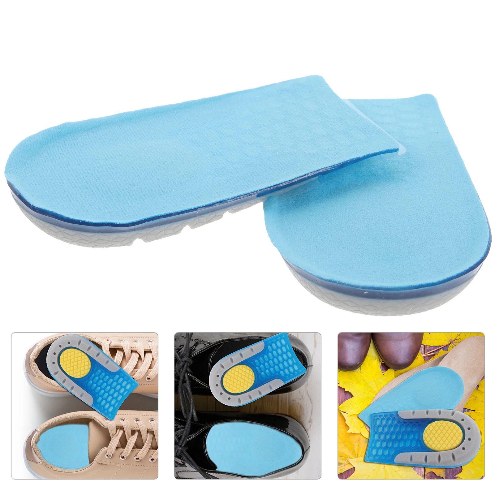 

1 Pair Invisible Height Insole Half Size Increased Pad Self-Adhesive Non-Slip Silicone Unisex Shoe Insert Heel Lift Insoles Foot
