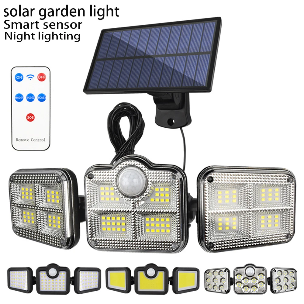 Imagem -02 - Diodo Emissor de Luz Solar ao ar Livre Sensor de Movimento Lâmpada Parede Controle Remoto à Prova Impermeável Água para Corredores Telhados Pátios Ourdoor Iluminação