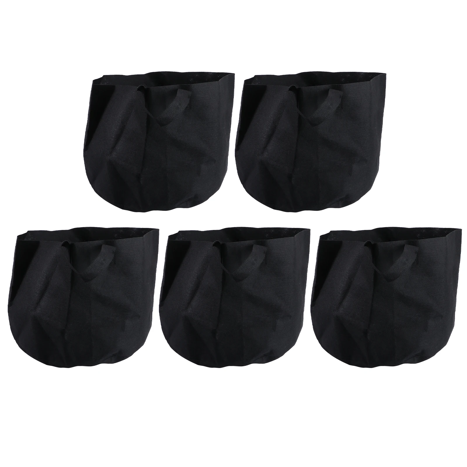 

5 PCS Beauty Bag Round Hanging Planter Planting Garden Vegetable Felt Black Pouch