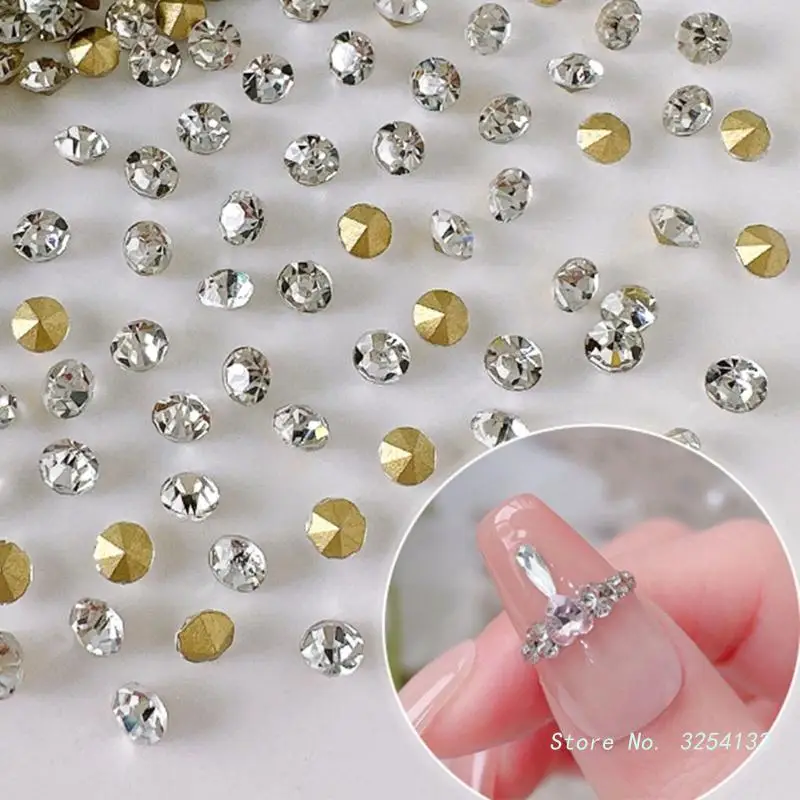 1440Pcs Nail Crystals 3D Nail Art Rhinestones Pointed Back Charms Gems Stones for Nails Decoration Makeup Clothes Shoes