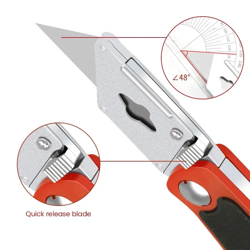 AIRAJ Multifunctional Utility Knife Retractable Sharp Cut Heavy Duty Steel Break 18mm Blade Paper Cut Electrician Professional