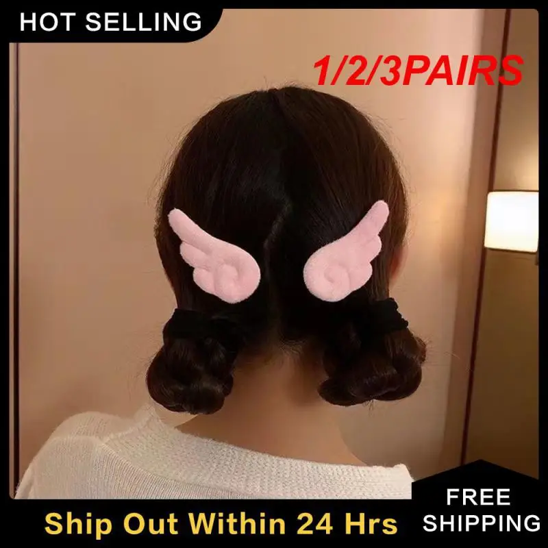 1/2/3PAIRS Plush Hairpin High Quality Material Plush Side Clip Clothing Accessories Angel Hairpin Repeated Wear