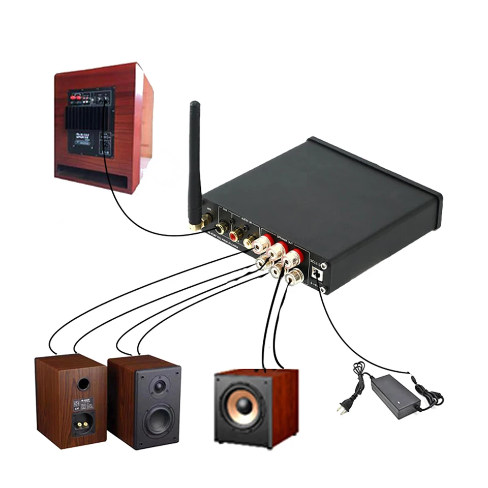 AIYIMA Bluetooth 5.0 Home Audio Power Amplifiers 2.1 Channel 50W*2+100W Subwoofer Sound Control HIFI Digital Amplifier Stereo