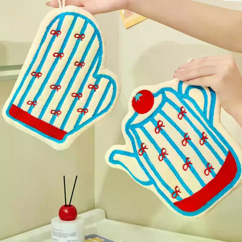 

Полотенце для рук из кораллового флиса для кухни, ванной комнаты, фонаря, подвесной носовой платок, мягкое впитывающее декоративное подвесное полотенце на каждый день