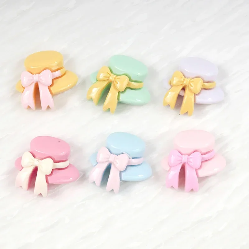 10/100pc DIY Hat Shape Resin Crafts Handmade Material Resin Patch Scrapbook Hair Clip Cup Album Hairpin Accessories Decoration