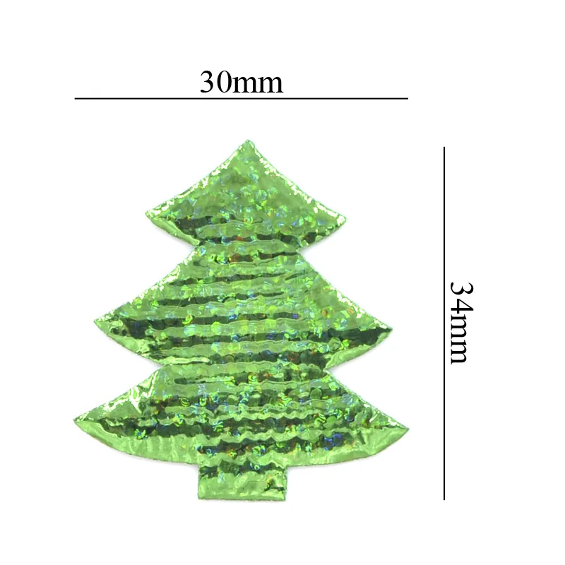 40Pcs 30*34mm Laser Cloth Christmas Tree Patches DIY Clothing Patch Applique DIY Accessory Sewing Supplies