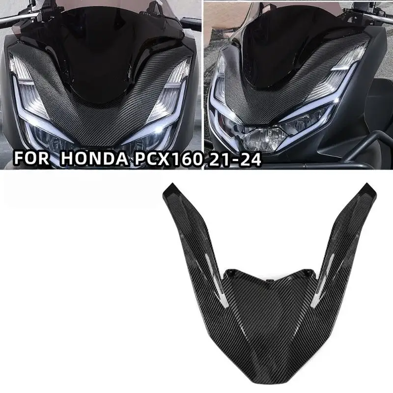 1Pcs Fairing Extension Guard For PCX160 Accessories Carbon Fiber Motorcycle Body Modification Front Motorbike Decorative Cover