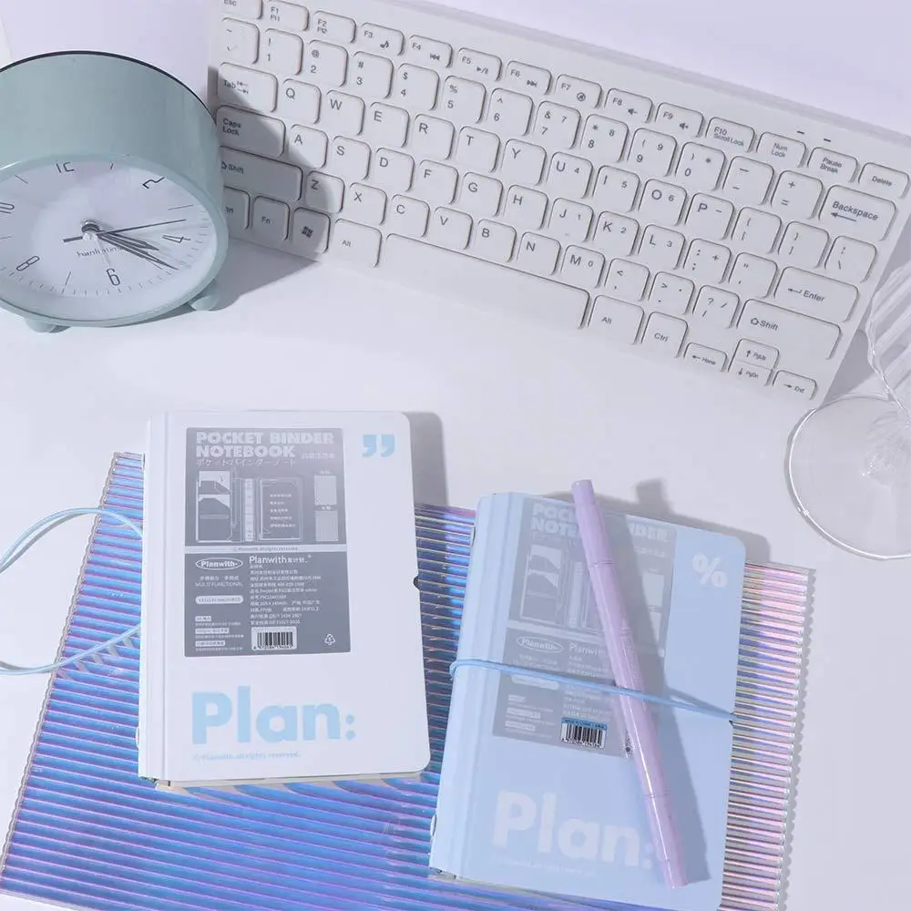 

Practical 44 Sheets Mini Pocket Notebook 6 Ring Loose Leaf Mini Portable Handbook Cute Waterproof Cover Diary Book Student