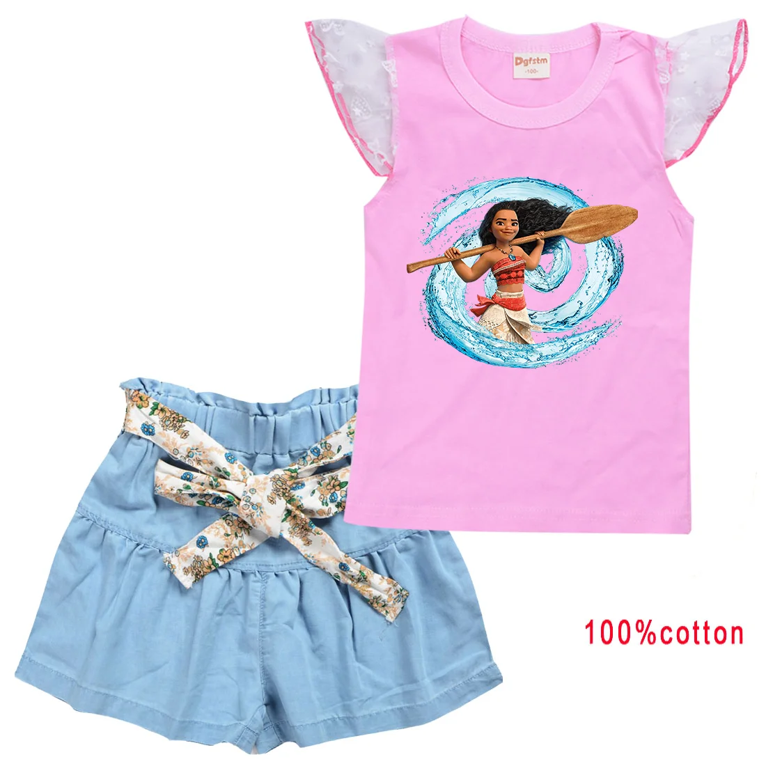 

Moana Girls Clothing Outfits Summer T-shirt Shorts 2pc/Sets Clothes Casual Sports Tracksuits