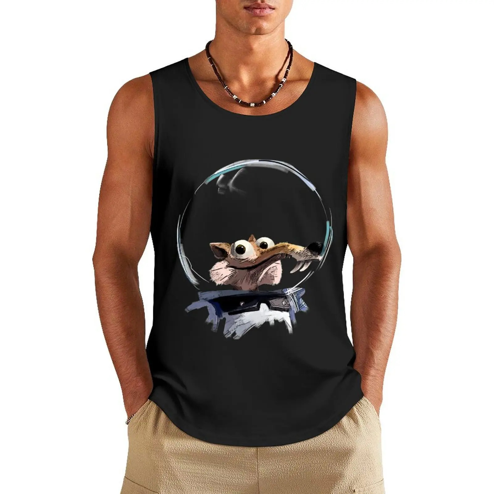 

ICE AGE - Scrat 's full spacesuit Tank Top Men's tops muscular man sleeveless gym shirts male