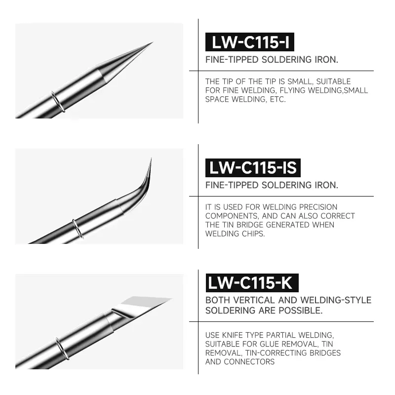 Luowei C210/C115 Soldering Iron Tips Lead-Free Heating Core For OSS Aifen JBC Sugon Soldering Station Replacement Welding Iron