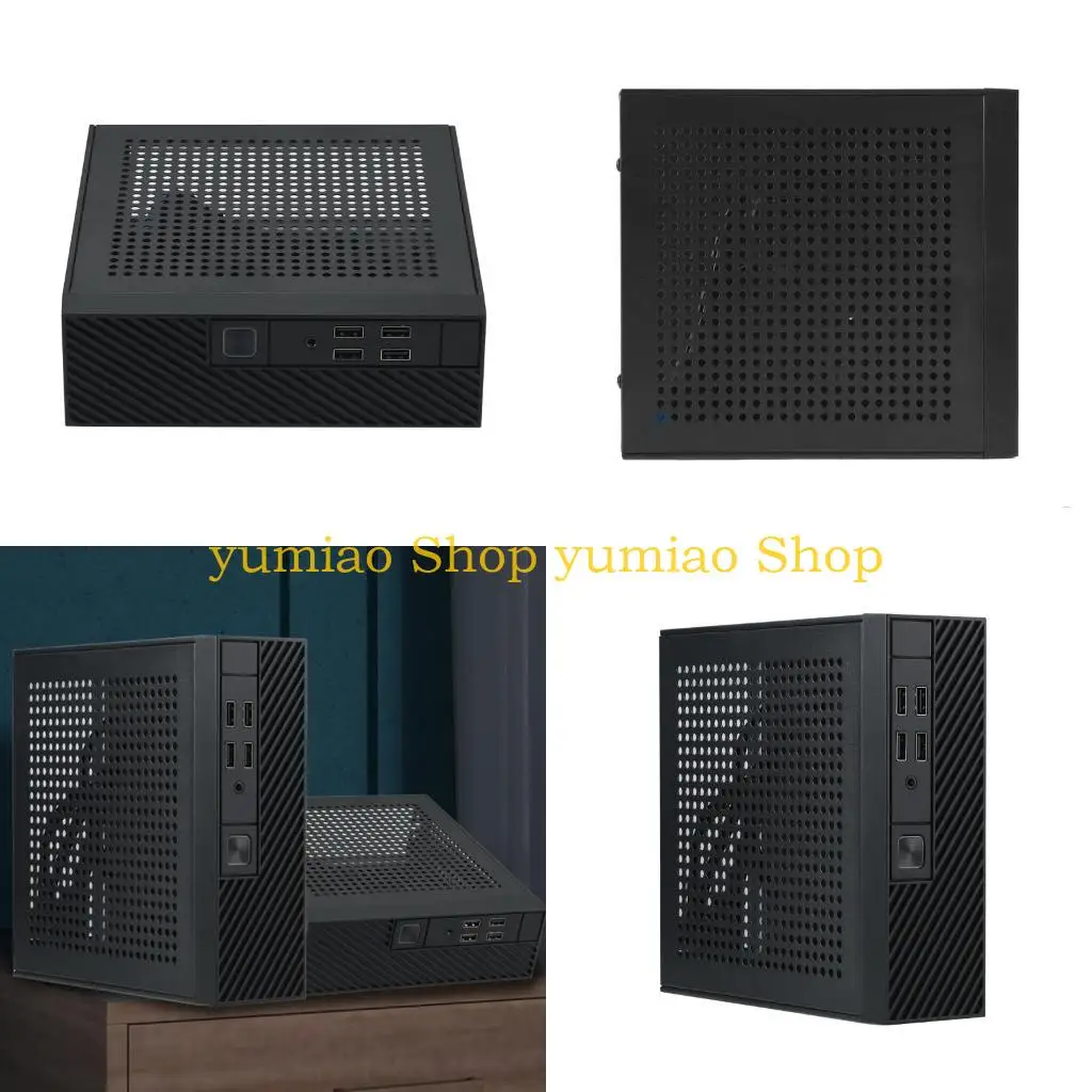 

587B Industrial Control Mini-ITX HTPC Case Easy to Use PC Case ITX Computer Case with 4 USB for Office Home Attachments