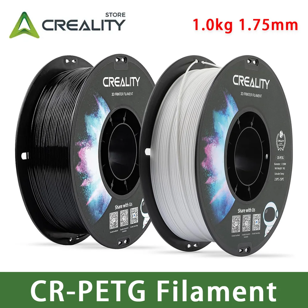 

Creality CR-PETG Filament 1.0kg 1.75mm 2pcs/pack 230-250℃ Printing Temperature Glossy Printing Filaments 3D Printer Materials