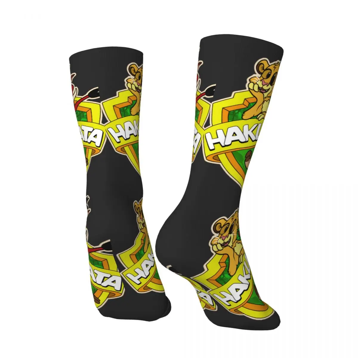 Retro Hakunamataniacs Men's compression Socks Unisex Disney｠The Lion King｠Film Street Style Seamless Printed Novelty Crew Sock