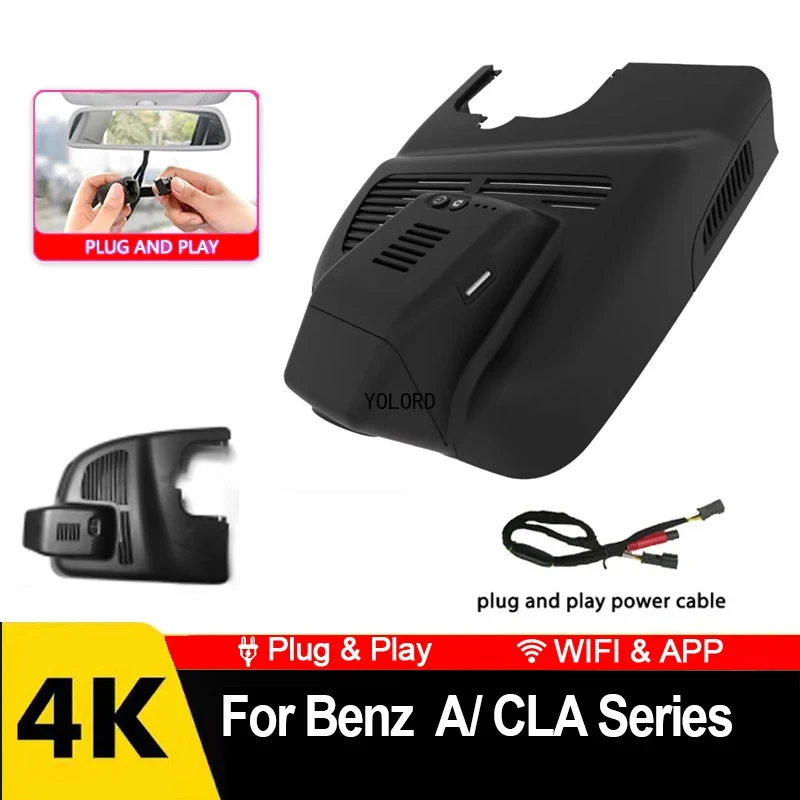 

4K Car DVR Plug and Play Dash Cam Camera UHD Driving Special Black Box for Mercedes-Benz A Class A45 GLA GLA220 GLA260