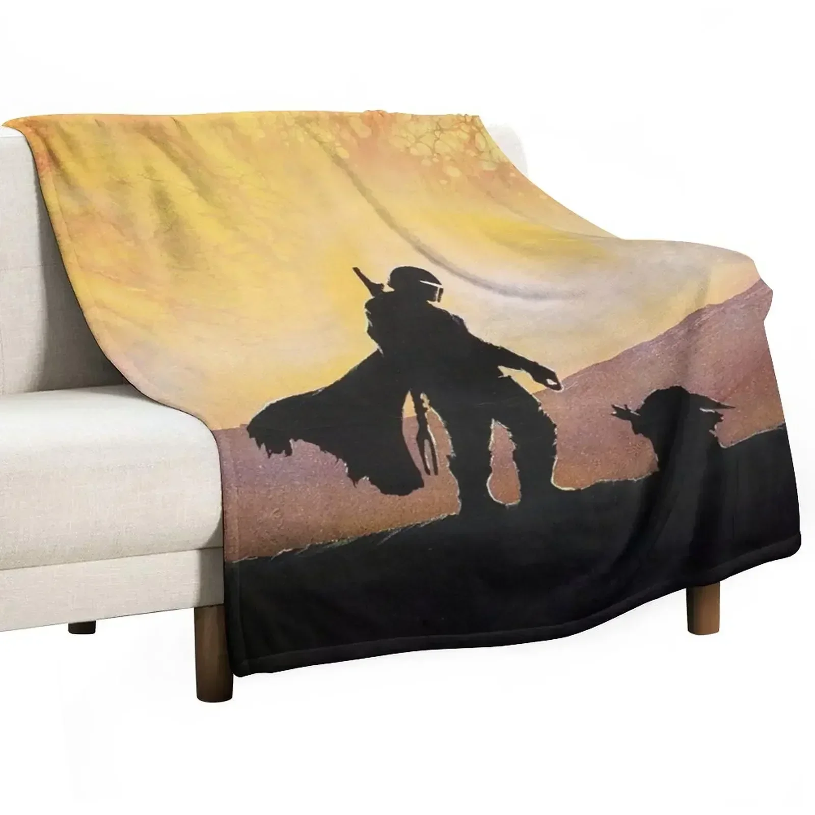 

mando hunter and child canvas Throw Blanket Retros Moving Single Blankets