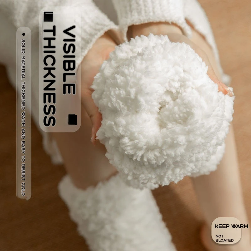 Engrossado meias térmicas mulheres inverno quente casa macio engrossado mais veludo dormir anti deslizamento piso chinelo meia presente de natal ﻿