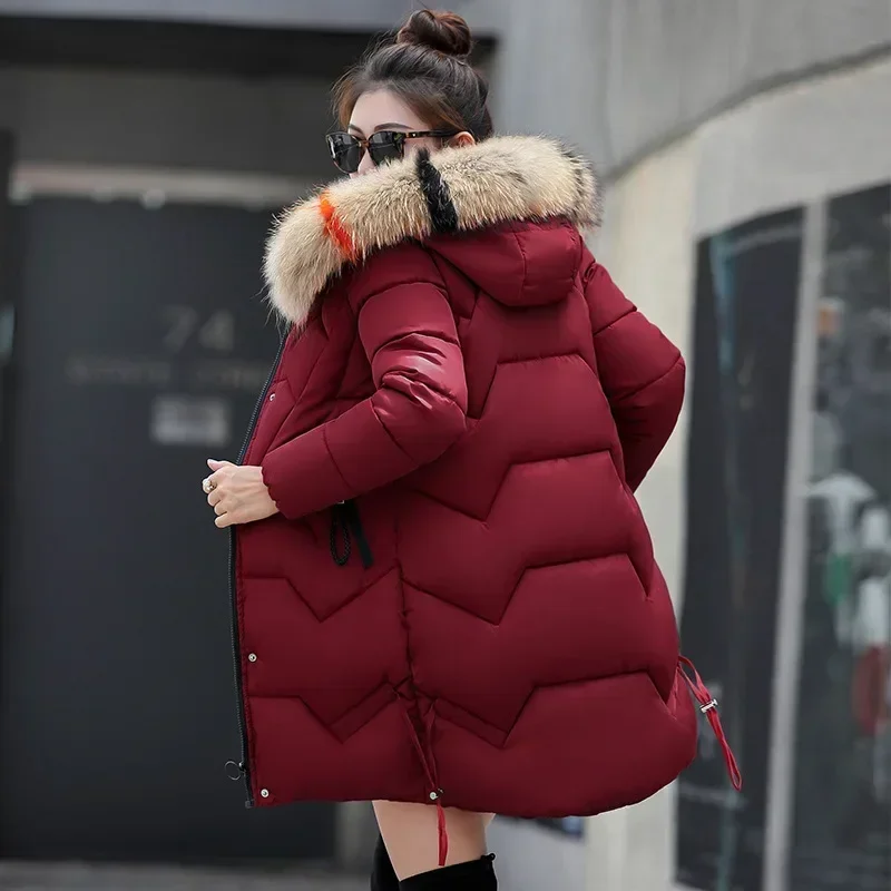 Women's Winter Jacket Coats Parkas 2024 New Female Down Cotton Jackets Hooded Thick Warm Parka Casual Slim-fit Coat Women