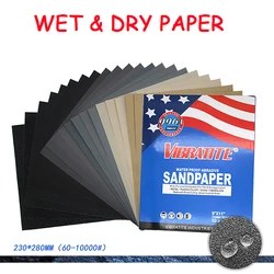 9“x11” Wet & Dry Waterproof Sandpaper 60 80 100 120 150 180 240 320 400 600 to 10000 Grit A4 Paper For Car Glass Paint Polishing