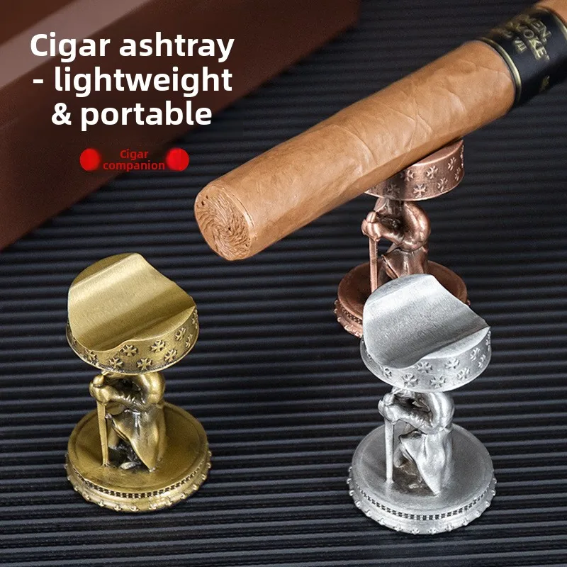 

Lyy cigar ashtray metal ashtray portable outdoor anti-slip base retro cigar accessories ashtray