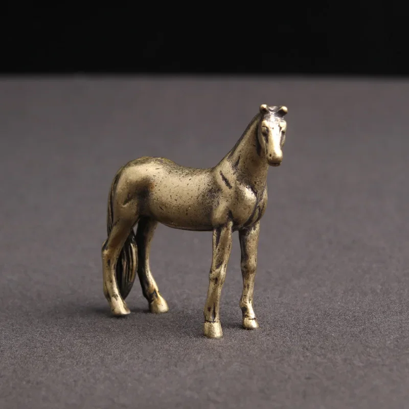 Picture 7: Antique Bronze Horse Statue Desk Decorations Solid Copper Micro-Carving Zodiac Horse Figurines Ornaments Home Decor Accessories