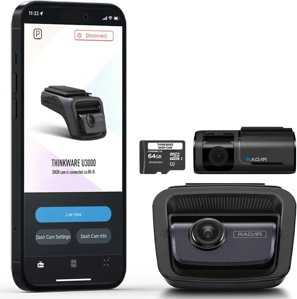 Dash Cam, 2K Rear Cam, STARVIS 2 Sensor Night Vision, Car Camera 5GHZ Wi-Fi GPS Radar Buffered Parking Mode, Free 64GB Card