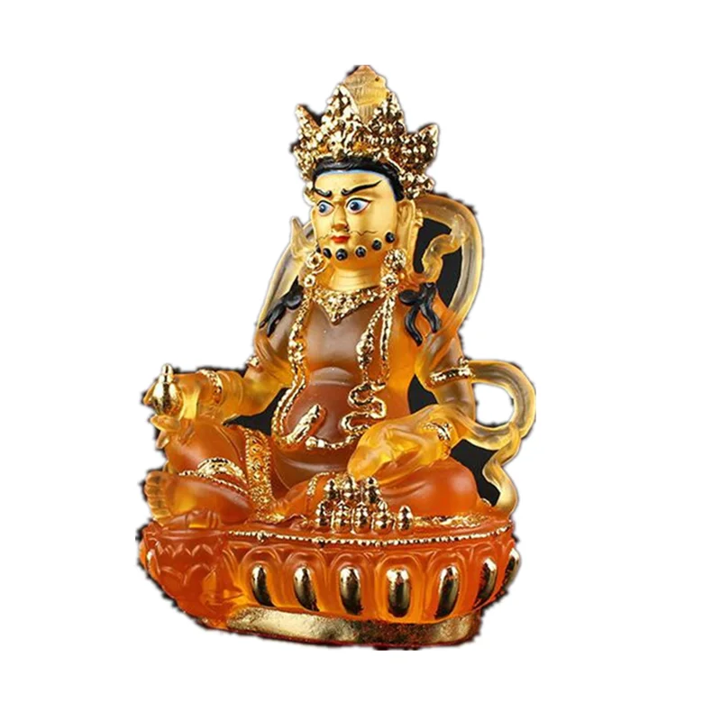 

Abundant Wealth Glazed Yellow God of Wealth Paste Gold Painted Bodhisattva Tibetan Bala Worship Buddha Statue