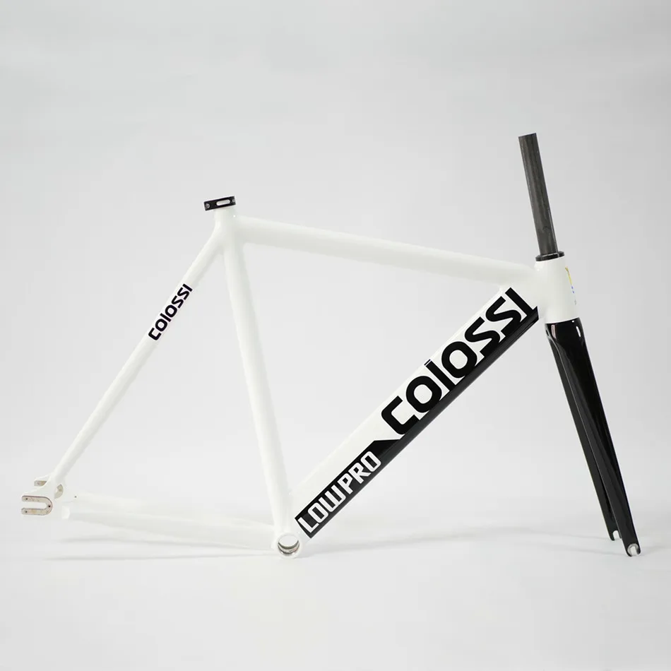 Colossi-fixed gear frame for Track bike, 700C frameset, made of aluminum, carbon fork, high quality, bicycle parts, 53/55cm