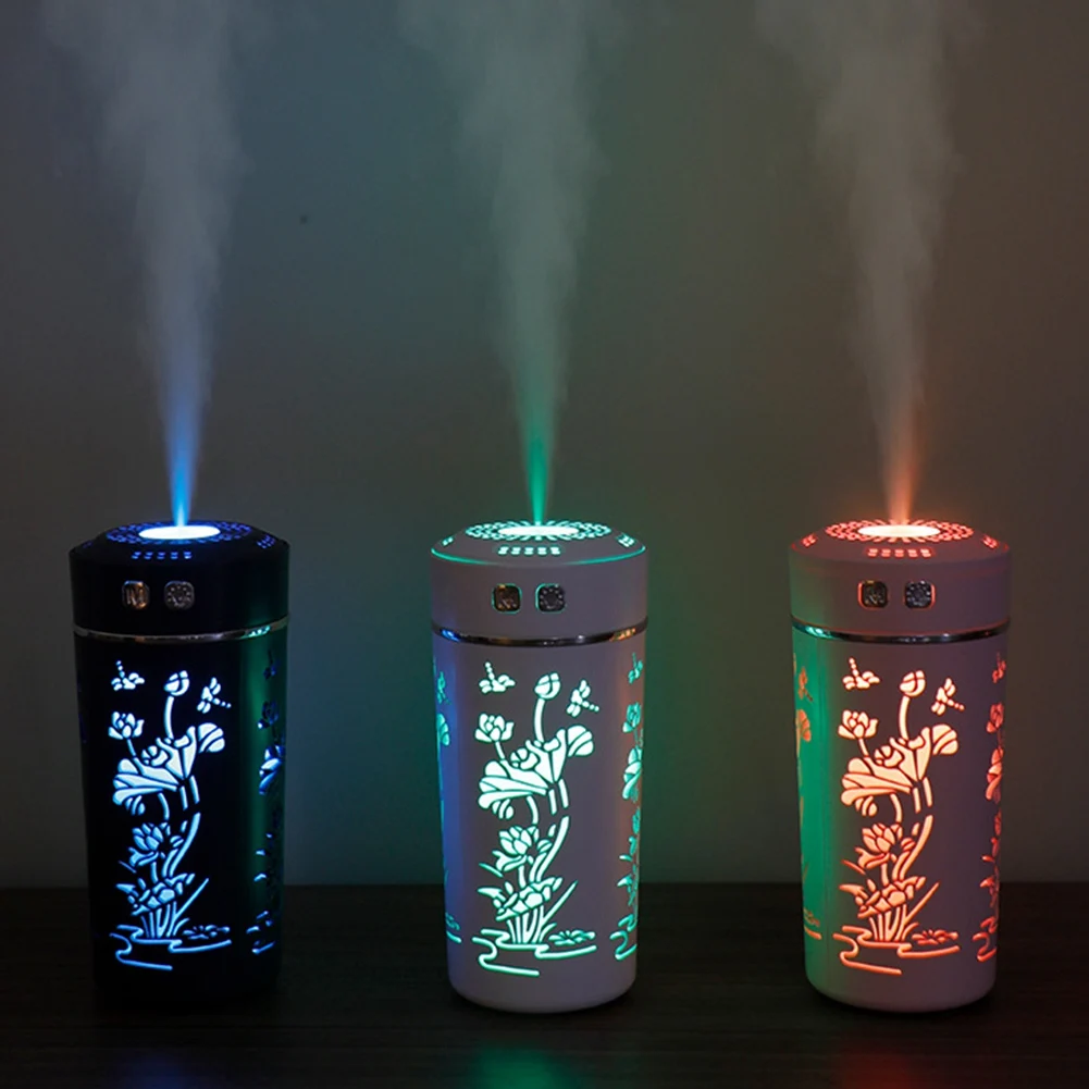 USB Air Humidifier Mechanical Household 260ML Single Nozzle Cold Aroma Diffuser Color Light Essential Oils Diffuser A
