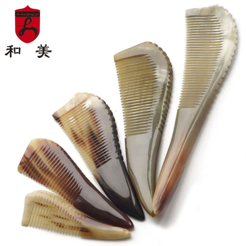 Big Comb Scalp Massage Comb No Knot Tail Comb Small Comb Unisex Natural Horn Comb Wholesale