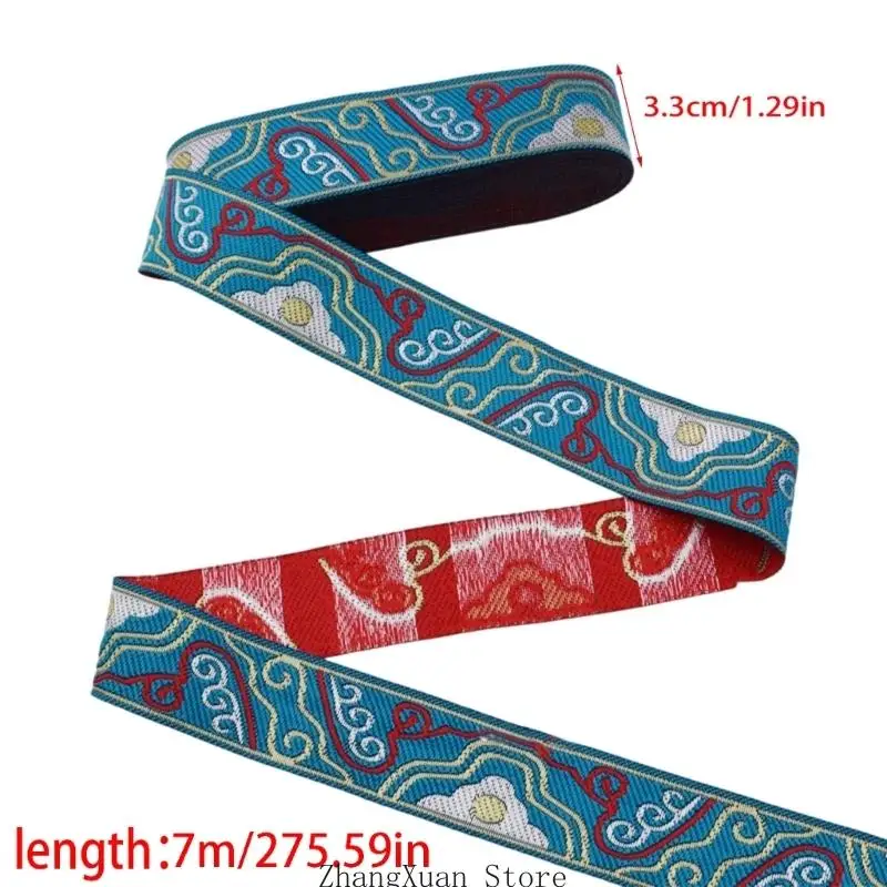 Wolke bestickte Applikation, 1,7 m lang, dekoratives Stoffband, für handgefertigte Kleidungsstücke, Jacken, Taschen, Hüte – Detail 6