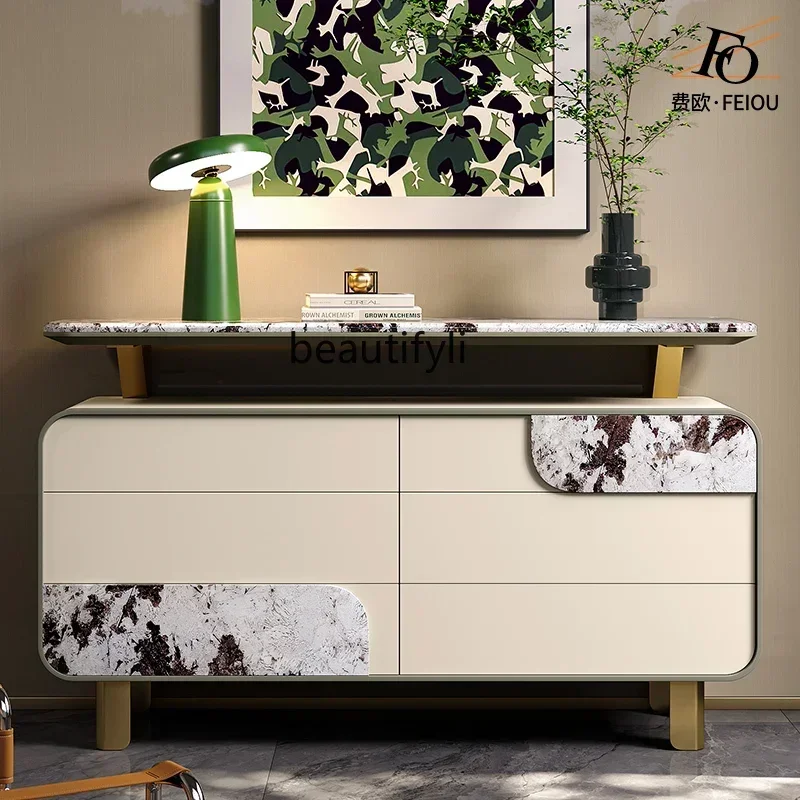 

PP Light luxury dining side cabinet Italian fashion living room bedroom TV cabinet storage storage senior entrance chest cabinet