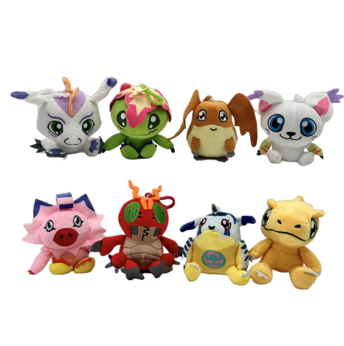 24pcs/lot 4inch New Hot Anime Digimon dragon plush toys monster Dolls Keychain bag charm Gifts