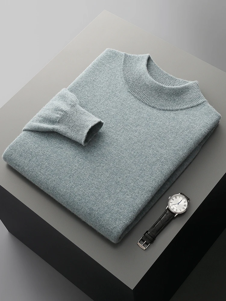 Addonee Men\'s Cashmere Sweater 100% Merino Wool Pullover Soft Warm O-Neck  Knitwear Quality Casual Smart Jumpers Tops Clothing