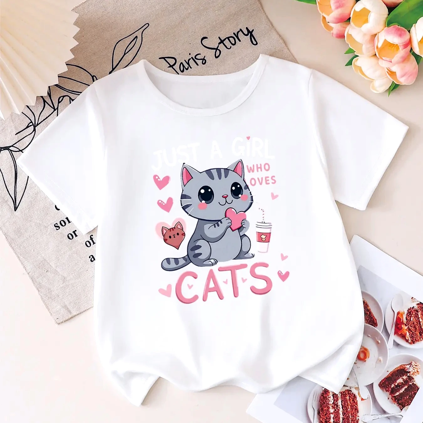 Kids Girls White T-Shirt 