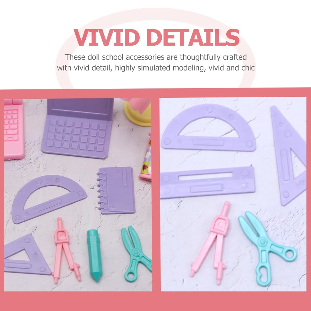 Mini Stationery Set Girls Dolls Toy for Stuff Travel Supplies Kid Toys Models Childrens School Tiny Miniature Computer