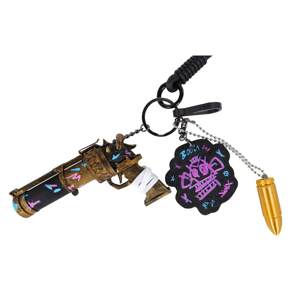 Arcane Jinx Cosplay Keychain LoL Roleplay Adult Women Men Keyring Pendant Halloween Carnival Disguise Costume Accessories Gifts