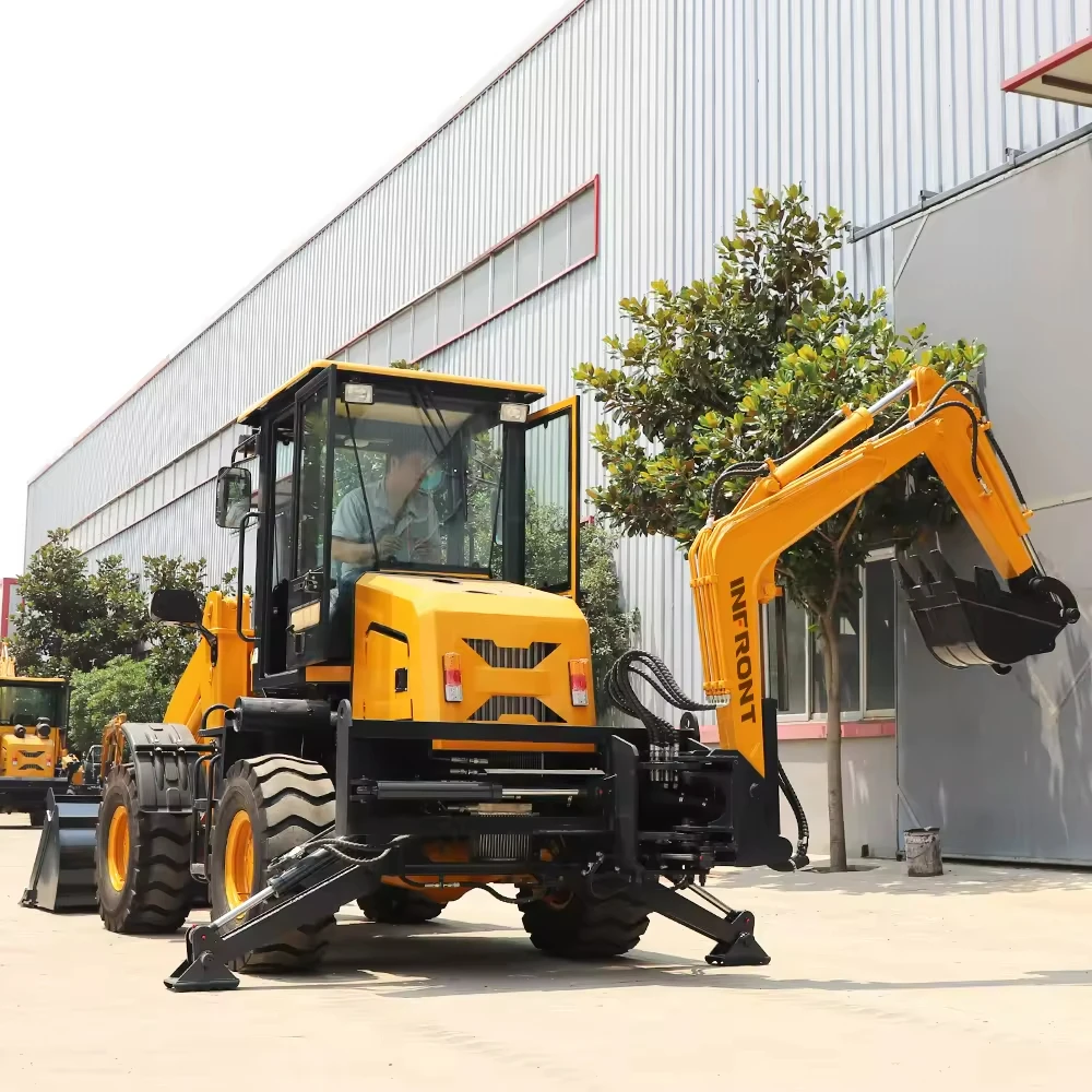 Mini Backhoe Loader 4x4 Diesel Tractor Excavator Farm Digger with Attachments CE/EPA Certified 1 Ton for Sale