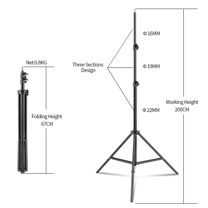 LED Light Continuous Lighting Studio Kit Boom Arm 50x70CM Softbox for Photography Lighting and Photo Vedio Shooting Equipment