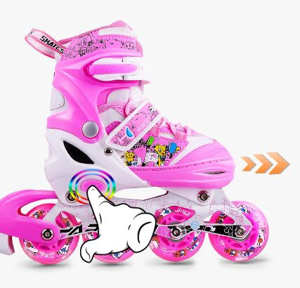 

Детские 4-мигающие роликовые роликовые коньки со светодиодной подсветкой, роликовые коньки на складе