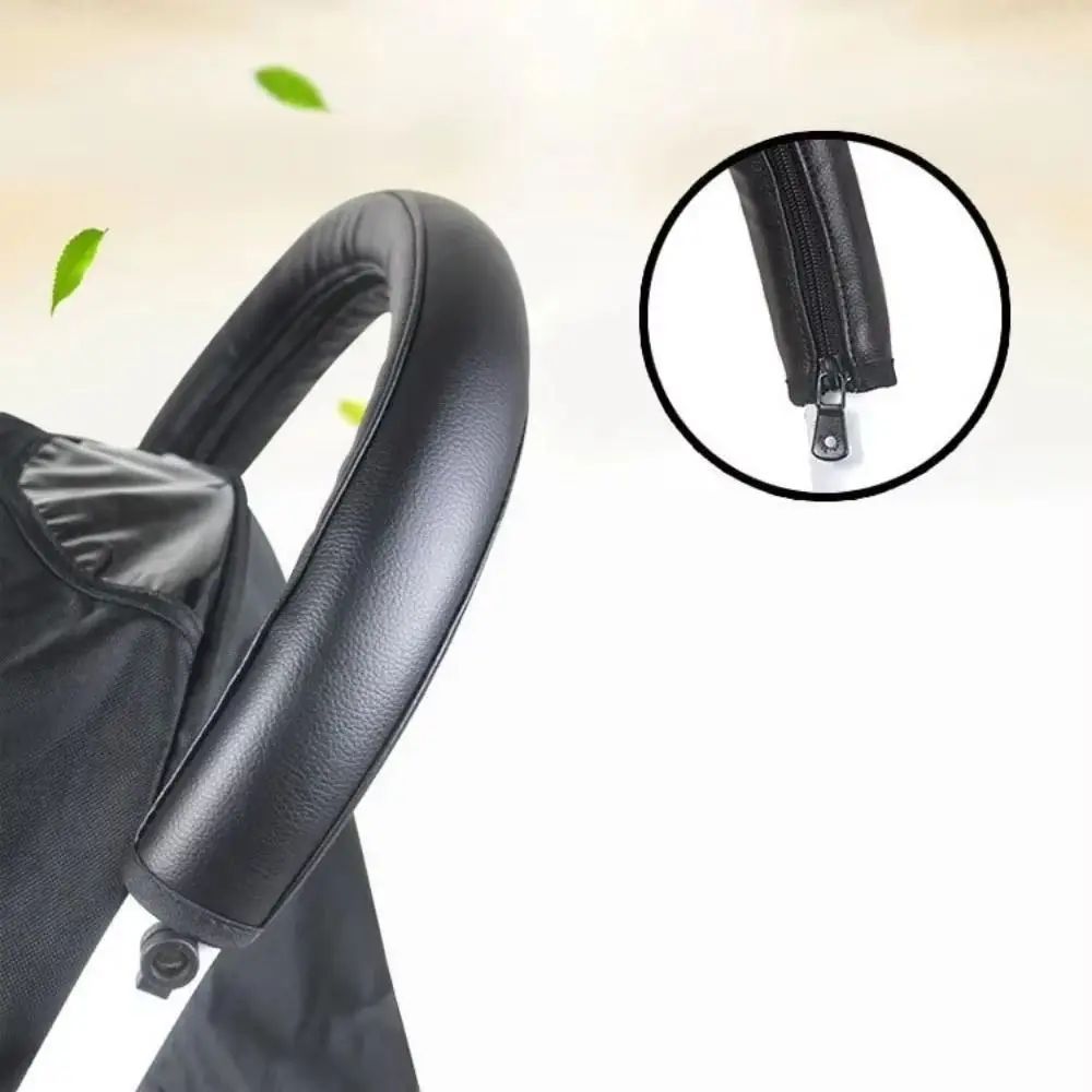 Durable PU Stroller Handlebar Cover Universal Zipper Style Kid Pram Handle Sleeve Anti Slip Washable Protective Glove