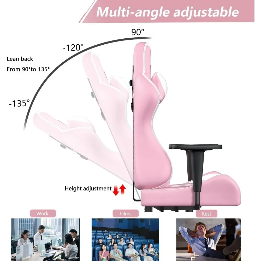 غطاء كرسي المكتب كرسي الألعاب كرسي مكتب مستلق عالي الظهر جلد قابل للتعديل دوار المتداول كراسي ألعاب الفيديو المريحة