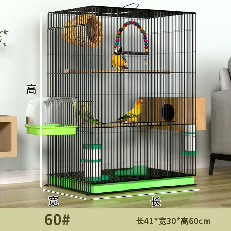 

Luxury Home High-rise Parrot Bird Cage Large Villa Iron Construction Metal Bird Wren Cage Eco-friendly Large Breeding Cage
