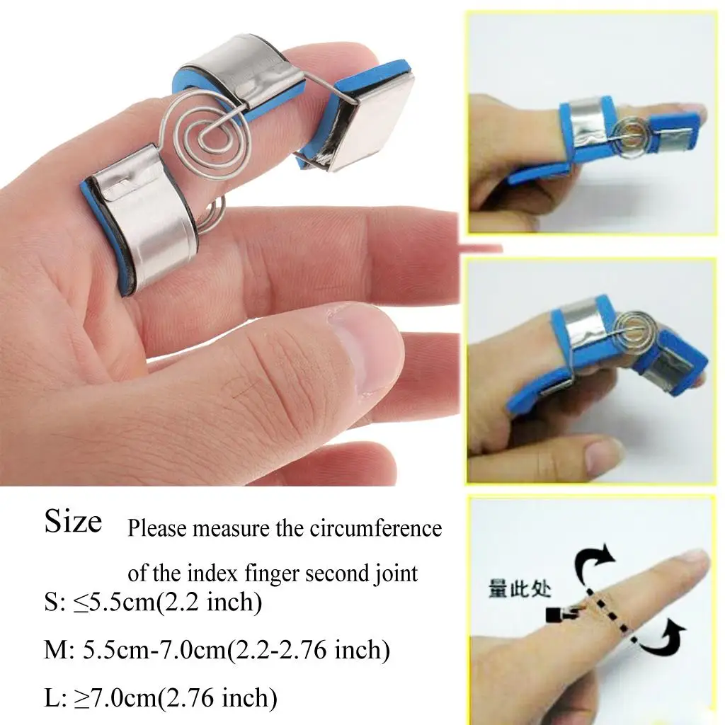 Adjustable Steel Trigger Finger Splint Soft Padded Finger Brace Orthopedic Splint for Left and Right Hand Joint Pain