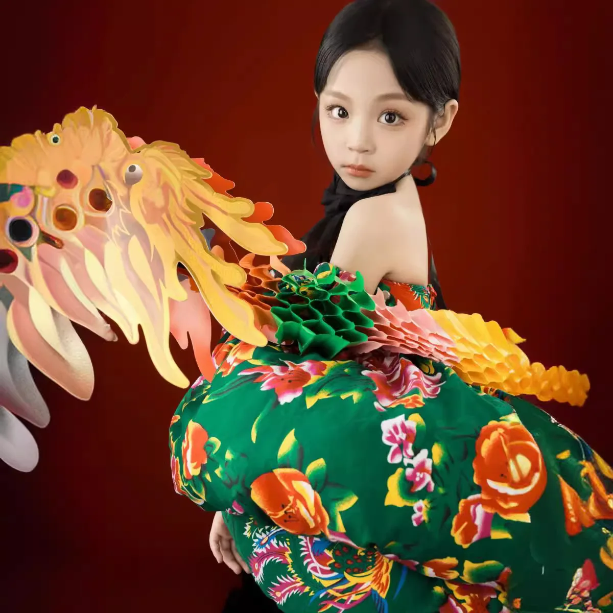 أزياء الفتيات شمال شرق زهرة كبيرة المنصة أزياء التصوير الفوتوغرافي للأطفال المدرج المنصة المد الوطني قاطرة الدوبامين