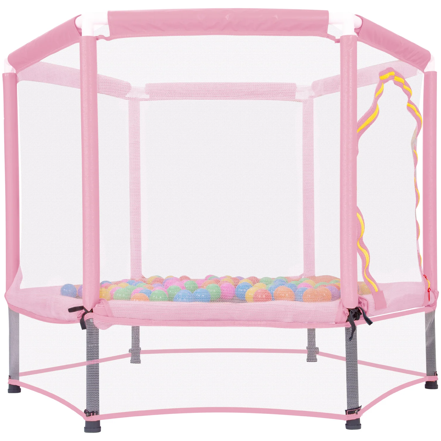 

55'' Toddlers Trampoline with Safety Enclosure Net and Balls, Indoor Outdoor Mini Trampoline for Kids