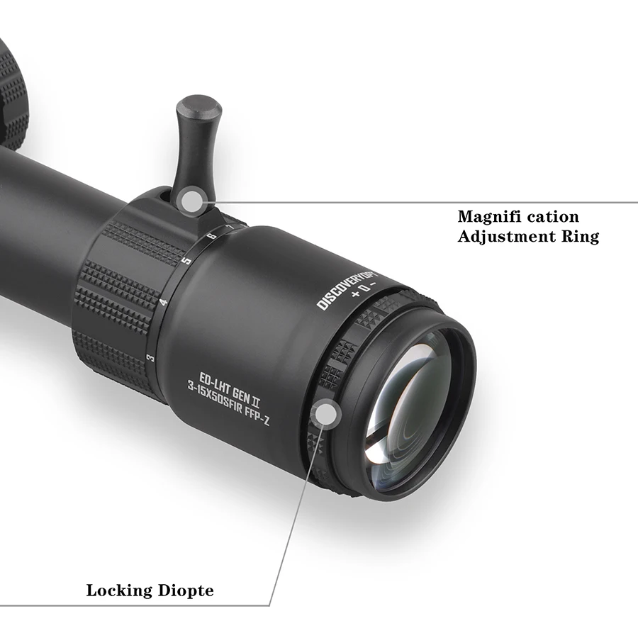 Discovery-Tactical Riflescope Visão Óptica, ED GEN II 3-15X50, Super HD Iluminado, Primeiro Avião Focal, Escopos de Longo Alcance