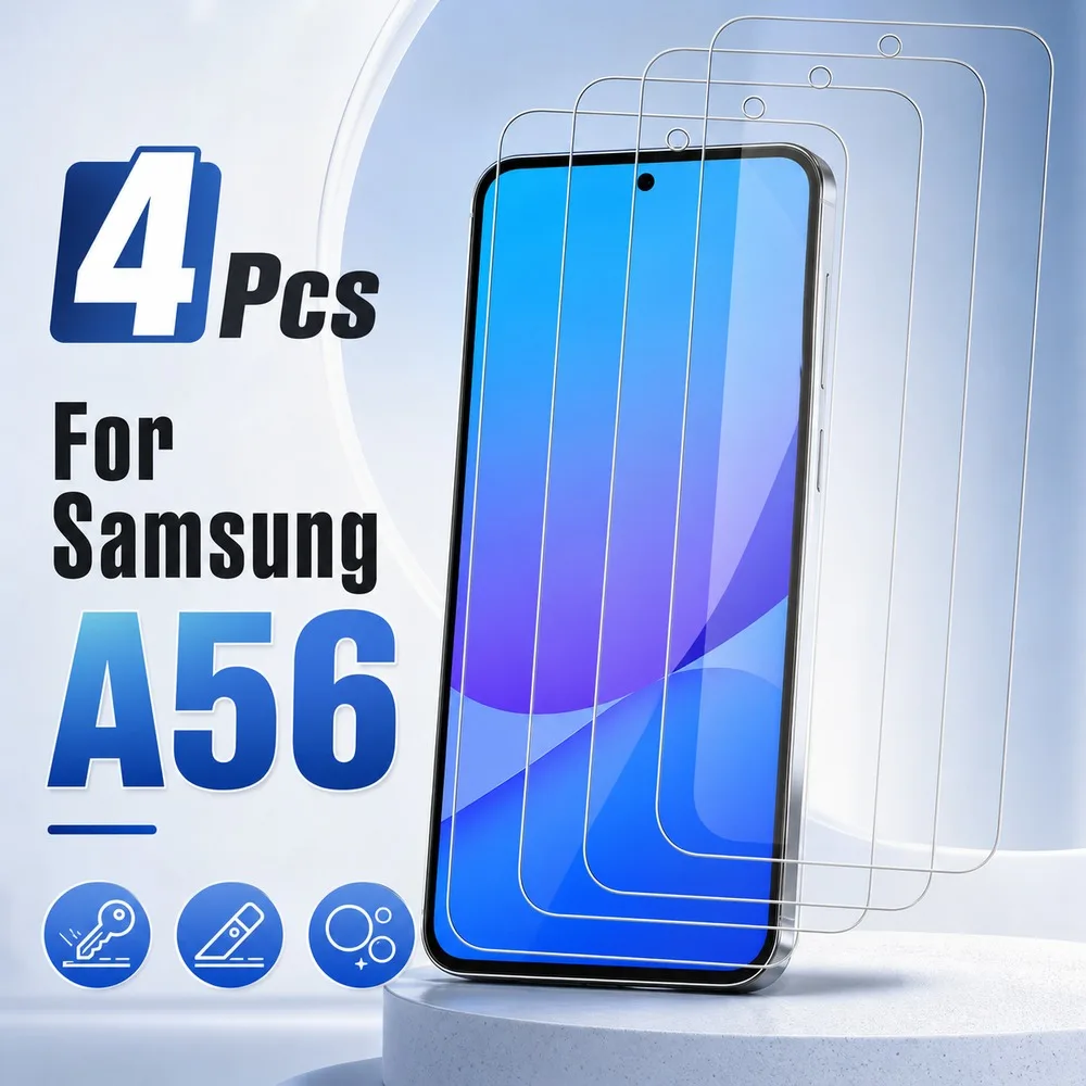 4PCS Tempered Glass For Samsung Galaxy A15 A16 A17 A25 A26 A27 Screen Protector For Samsung Galaxy A33 5G A35 A36 A37 A52 HD