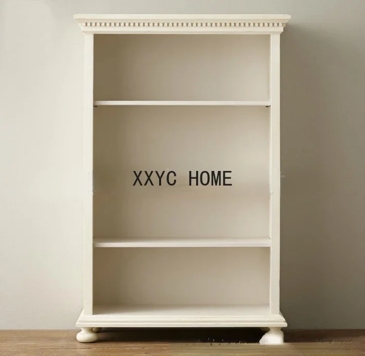 

American-Style Solid Wood Bookcase Children's Bookcase Storage Cabinet Household Retro Storage Storage Rack